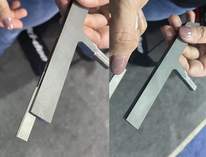 Échantillon des composantes des lisses autoaiguisantes