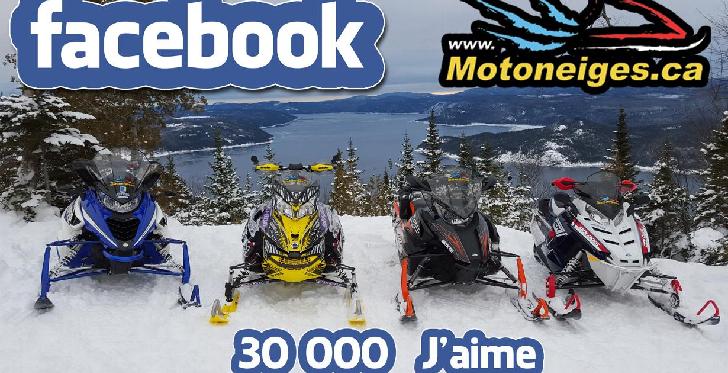 La page Facebook de Motoneiges.ca franchi le cap des 30000 mentions «J'aime» !