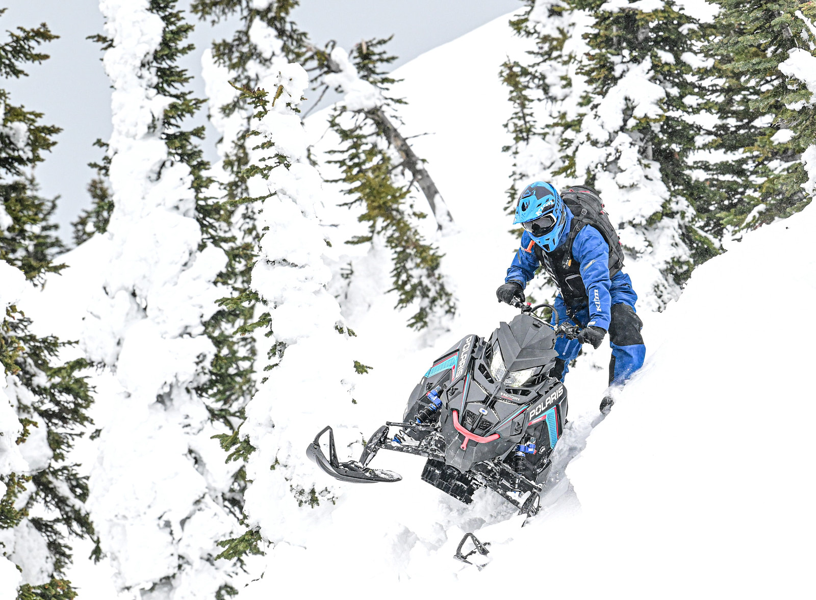 2027 RMK Factory Edition in a sidehill manoeuver